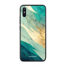 obrázek produktu Prémiový lesklý kryt Glossy na mobil Xiaomi Redmi 9A - G024G - Zlatavý a zelenkavý mramor