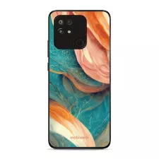 obrázek produktu Prémiový lesklý kryt Glossy na mobil Xiaomi Redmi 10C - G025G - Azurový a oranžový mramor