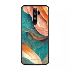 obrázek produktu Prémiový lesklý kryt Glossy na mobil Xiaomi Redmi Note 8 Pro - G025G - Azurový a oranžový mramor