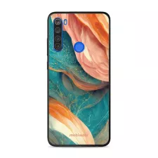 obrázek produktu Prémiový lesklý kryt Glossy na mobil Xiaomi Redmi Note 8T - G025G - Azurový a oranžový mramor