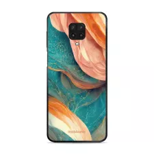 obrázek produktu Prémiový lesklý kryt Glossy na mobil Xiaomi Redmi Note 9 Pro - G025G - Azurový a oranžový mramor