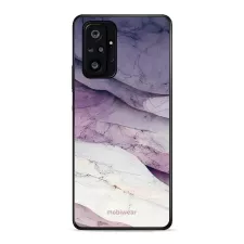 obrázek produktu Prémiový lesklý kryt Glossy na mobil Xiaomi Redmi Note 10 pro - G028G - Bílý a fialový mramor