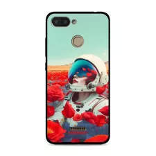 obrázek produktu Prémiový lesklý kryt Glossy na mobil Xiaomi Redmi 6 - G001G Astronautka v květech