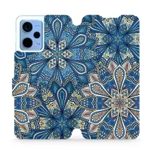 obrázek produktu Flip pouzdro na mobil Xiaomi Redmi Note 12 5G - V108P Modré mandala květy