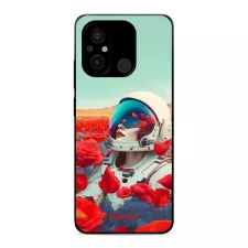 obrázek produktu Prémiový lesklý kryt Glossy na mobil Xiaomi Redmi 12C - G001G Astronautka v květech