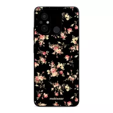 obrázek produktu Prémiový lesklý kryt Glossy na mobil Xiaomi Redmi 12C - G039G - Květy na černé