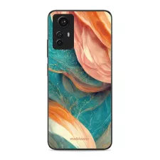 obrázek produktu Prémiový lesklý kryt Glossy na mobil Xiaomi Redmi Note 12S - G025G - Azurový a oranžový mramor