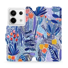 obrázek produktu Flip pouzdro na mobil Xiaomi Redmi Note 13 Pro 5G / Poco X6 5G - MP03P Modrá květena