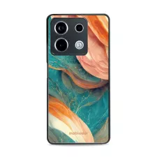 obrázek produktu Prémiový lesklý kryt Glossy na mobil Xiaomi Redmi Note 13 Pro 5G / Poco X6 5G - G025G - Azurový a oranžový mramor