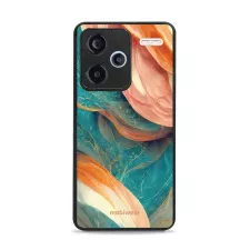 obrázek produktu Prémiový lesklý kryt Glossy na mobil Xiaomi Redmi Note 13 Pro Plus 5G - G025G - Azurový a oranžový mramor