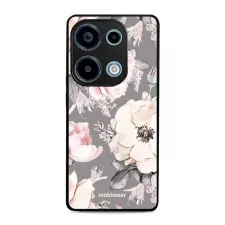 obrázek produktu Prémiový lesklý kryt Glossy - Xiaomi Redmi Note 13 Pro 4G / Poco M6 Pro 4G - G034G - Květy na šedém pozadí