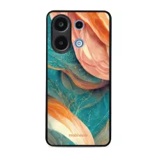 obrázek produktu Prémiový lesklý kryt Glossy na mobil Xiaomi Redmi Note 13 4G - G025G - Azurový a oranžový mramor