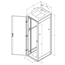 obrázek produktu Triton 19" rozvaděč stojanový 42U/600x1000, perforované dveře, šedý