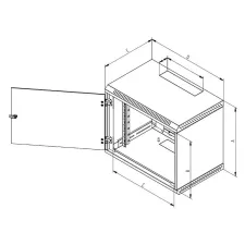 obrázek produktu Triton 19" rozvaděč jednodílný 9U/500mm plechové dveře