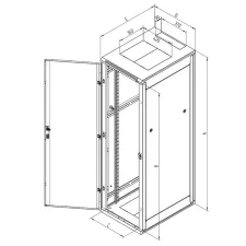 obrázek produktu Triton dveře pro 19" rozvaděč jednodílný 15U/400mm odnímatelné boční kryty, zinek