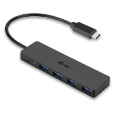 obrázek produktu i-tec USB Slim HUB/ 4 porty/ USB 3.0 port pro USB-A zařízení na USB 3.1 Type C/ černý