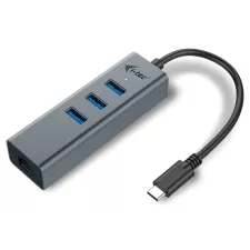 obrázek produktu i-tec USB HUB METAL/ 3 porty/ USB 3.0/ USB 3.1 Type C na Gigabit Ethernet adaptér (RJ45)