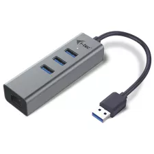 obrázek produktu i-tec USB 3.0 HUB METAL/ 3 porty/ USB 3.0 na Gigabit Ethernet adaptér (RJ45)/ šedý