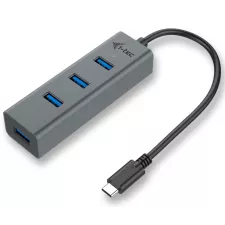 obrázek produktu i-tec USB HUB 3.1 Type C METAL/ 4 porty/ USB 3.0/ šedý