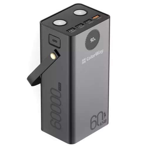 obrázek produktu COLORWAY powerbanka/ 60 000mAh/ 4x USB QC3.0/ USB-C Power Delivery 65W/ LED/ Černá