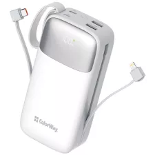 obrázek produktu COLORWAY powerbanka/ 30 000mAh/ 1x USB QC3.0/ USB-C/ Lightning/ 22,5W/ Bílá