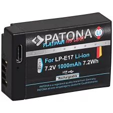 obrázek produktu PATONA baterie pro foto Canon LP-E17 1000mAh Li-Ion Platinum USB-C nabíjení