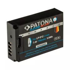 obrázek produktu PATONA baterie pro foto Canon LP-E12 750mAh Li-Ion Platinum USB-C nabíjení