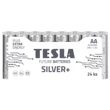 obrázek produktu TESLA SILVER+ alkalická baterie AA (LR06, tužková, fólie) 24 ks