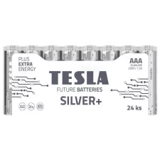 obrázek produktu TESLA SILVER+ alkalická baterie AAA (LR03, mikrotužková, fólie) 24 ks