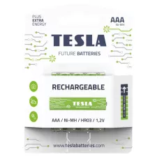 obrázek produktu TESLA RECHARGEABLE+ nabíjecí baterie AAA Ni-MH 800mAh (HR03, mikrotužková, blister) 4 ks