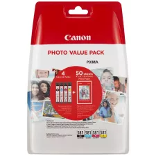 obrázek produktu Canon multipack s foto papírem inkoustových náplní CLI-581 BK/C/M/Y PHOTO VALUE BL