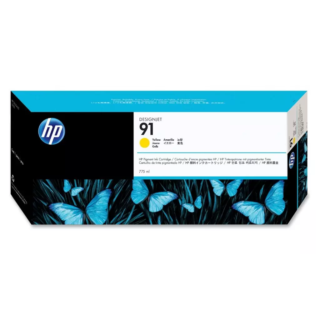 Obrázek produktu HP 91 Žlutá pigmentová inkoustová kazeta, 775 ml