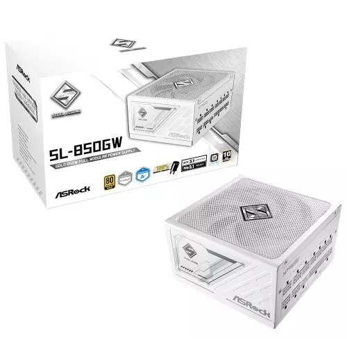 obrázek produktu ASRock SL-850GW / 850W / 80PLUS Gold / ATX3.1 / modulární / 135mm fan / bílý / akt.