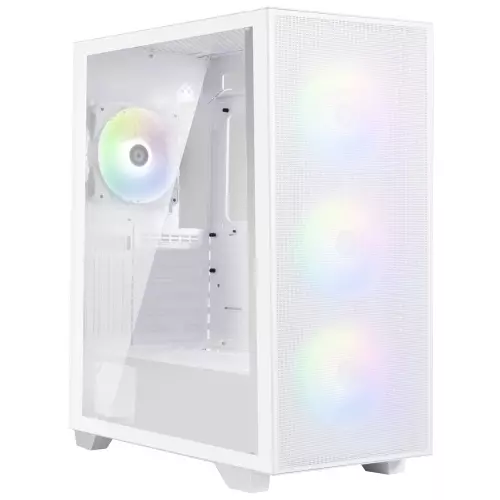 obrázek produktu BitFenix skříň Flow FRGB/ ATX / 4x120mm FRGB fan / 2xUSB 3.0  / tvrzené sklo / bílá