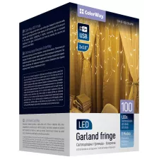 obrázek produktu COLORWAY LED girlanda/ IP20 / 100 LED / délka 3m x 0,6m / teplá bílá/ napájení USB
