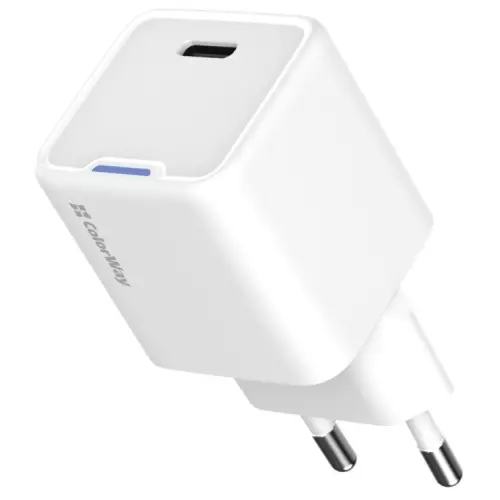 obrázek produktu ColorWay 1x USB-C/ síťová nabíječka/ GaN/ PD/ PPS/ 30W/ Bílá