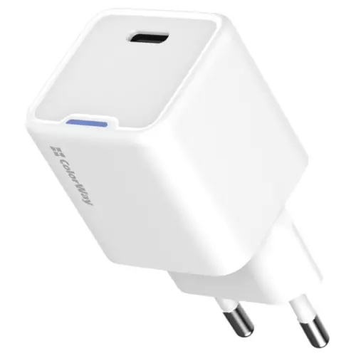 obrázek produktu ColorWay 1x USB-C/ síťová nabíječka/ GaN/ PD/ PPS/ 35W/ Bílá