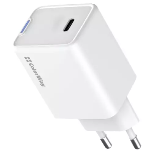 obrázek produktu ColorWay 1x USB-C/ síťová nabíječka/ GaN/ PD/ PPS/ 45W/ Bílá