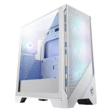 obrázek produktu MSI skříň MAG FORGE 320R AIRFLOW WHITE/ bez zdroje/ bílý/ levé temperované sklo/ 4x 120 mm A-RGB fan/ 2x USB3.2/ černá