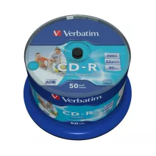 obrázek produktu VERBATIM CD-R80 700MB/ 52x/ Inkjet printable Non ID/ 50pack/ spindle