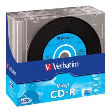 obrázek produktu VERBATIM CD-R80 700MB DL Plus/ 52x/ 80min/ Vinyl/ slim/ 10pack