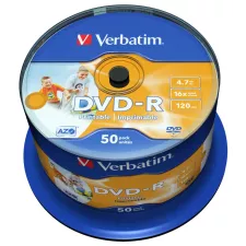 obrázek produktu VERBATIM DVD-R 4,7GB/ 16x/ Injekt printable Non ID/ 50pack/ spindle