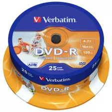 obrázek produktu VERBATIM DVD-R 4,7GB/ 16x/ printable/ 25pack/ spindle