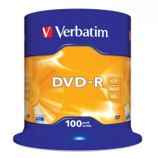 obrázek produktu VERBATIM DVD-R 4,7GB/ 16x/ 100pack/ spindle