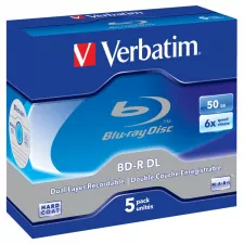 obrázek produktu VERBATIM BD-R Blu-Ray DL 50GB/ 6x/ Jewel/ 5pack