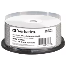 obrázek produktu VERBATIM BD-R Blu-Ray SL 25GB/ 6x/ WIDE printable/ 25pack/ spindle