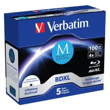obrázek produktu VERBATIM M-DISC BDXL Blu-Ray 100GB/ 4x/ Inkjet printable/ jewel/ 5pack