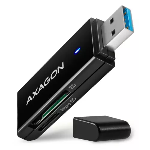 obrázek produktu AXAGON čtečka paměťových karet MicroSD/SD SUPERSPEED / CRE-S2N / USB-A 3.2 Gen1 /