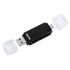 obrázek produktu Hama USB 2.0 OTG čtečka karet Basic, SD/microSD, černá