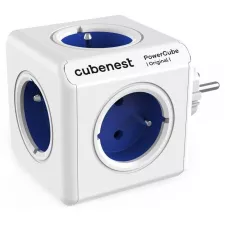 obrázek produktu Cubenest Powercube Original,  5× zásuvka, bílá/modrá, dětská pojistka, uzemnění, max. 16A/250V~3680W/50-60Hz